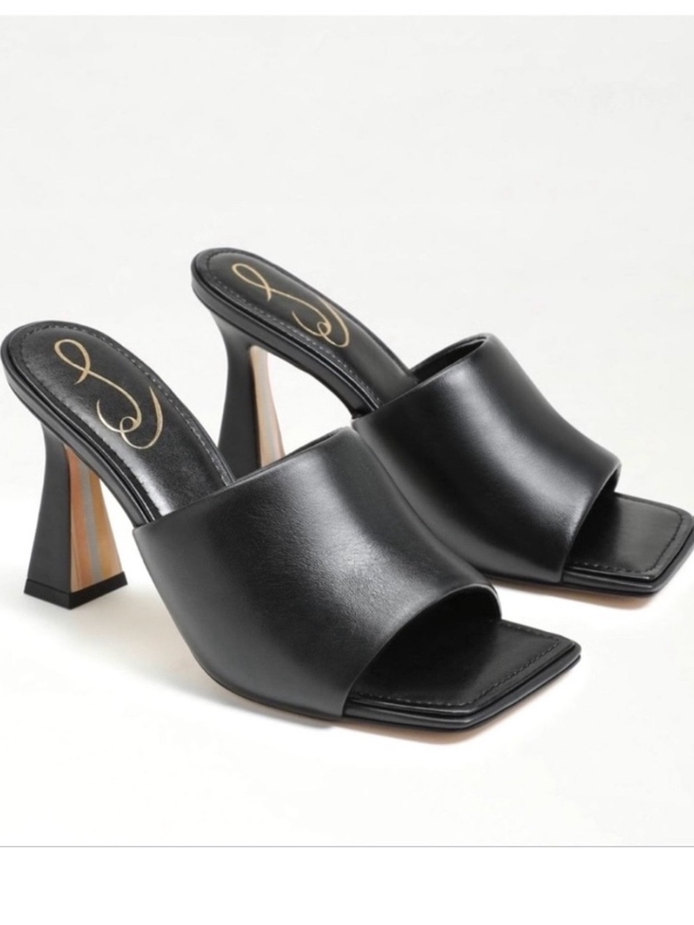 Sam Edelman Carmen
Leather Black Mule Heels Sz 6